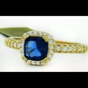 BLUE & white sapphire 1.46 CT’s cocktail ring 925